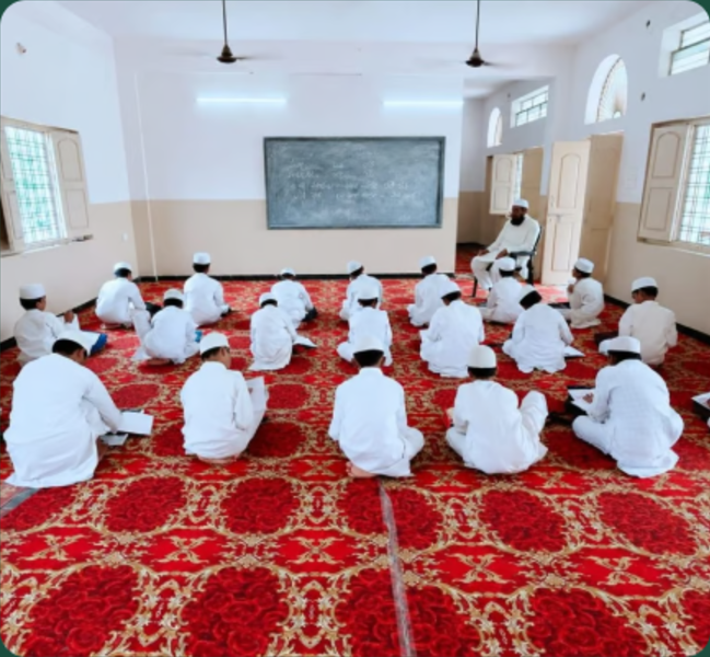 Hifz session in the study hall